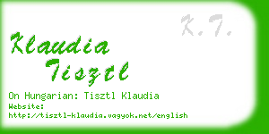 klaudia tisztl business card